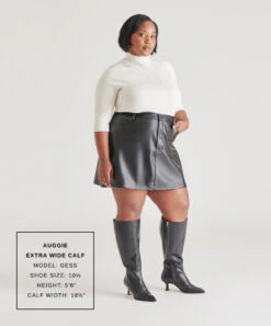 AUGGIE EXTRA WIDE CALF BOOTS BLACK LEATHER(Auggie Extra Wide Calf Boots Black Leather) -Dolce Vita Shop GESS AUGGIE WC
