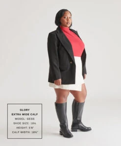 GLORY H2O EXTRA WIDE CALF BOOTS BLACK LEATHER(Glory H2o Extra Wide Calf Boots Black Leather) -Dolce Vita Shop GESS GLORY XWC