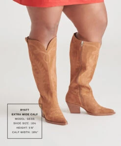 RYATT EXTRA WIDE CALF BOOTS PECAN SUEDE(Ryatt Extra Wide Calf Boots Pecan Suede) -Dolce Vita Shop GESS RYATT XWC2