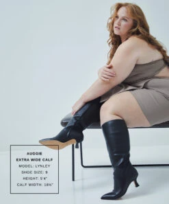 AUGGIE EXTRA WIDE CALF BOOTS BLACK LEATHER(Auggie Extra Wide Calf Boots Black Leather) -Dolce Vita Shop LYNLEY AUGGIE XWC