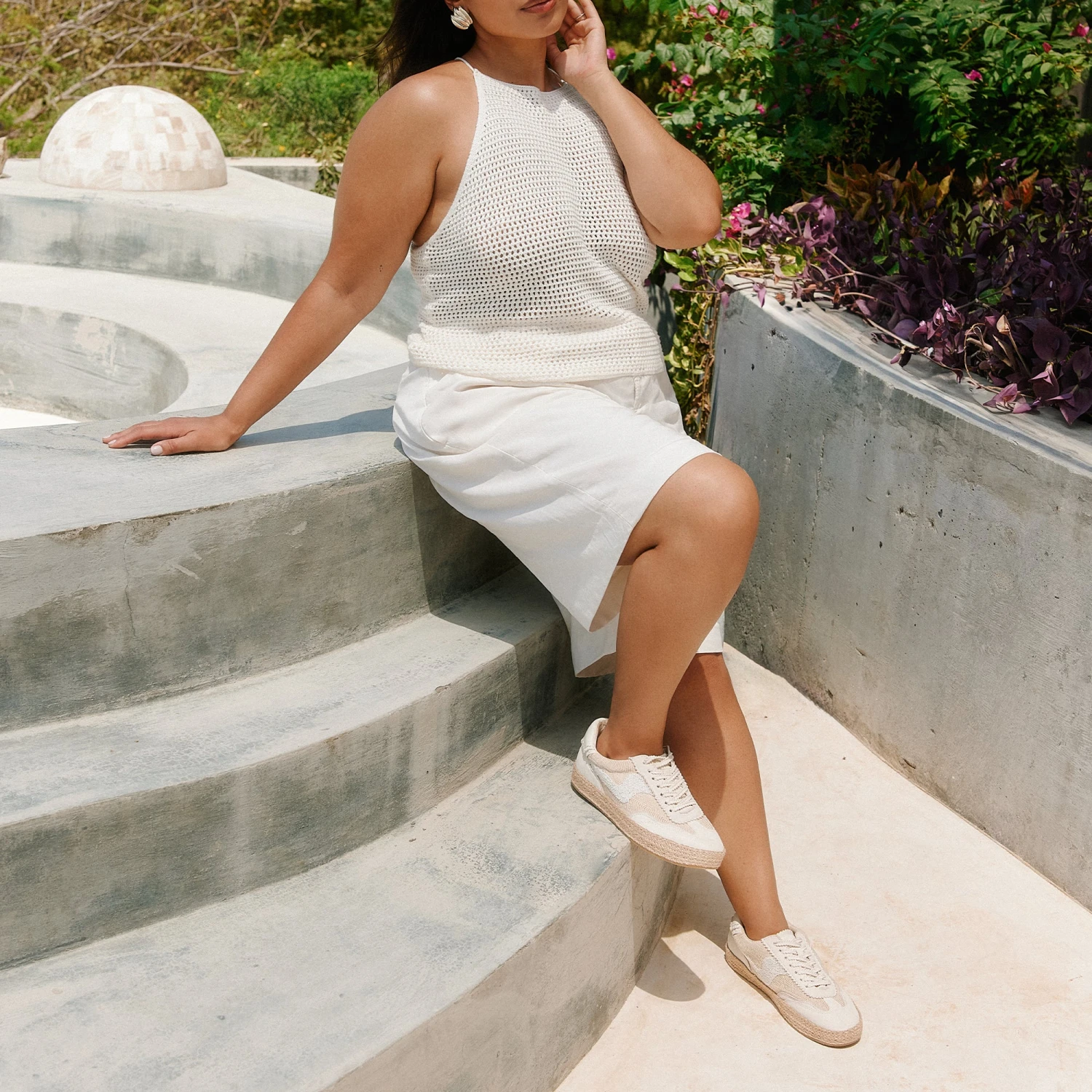 NOTICE ESPADRILLE BEAD SNEAKERS WHITE MESH(Notice Espadrille Bead Sneakers White Mesh) 2 NOTICE ESPADRILLE BEAD SNEAKERS WHITE MESH(Notice Espadrille Bead Sneakers White Mesh) - Image 2